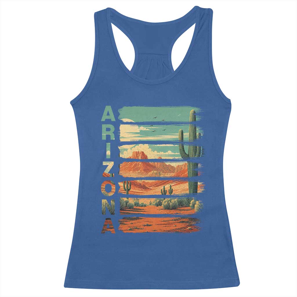 Arizona Desert Cactus Saguaro National Park Retro Racerback Tank Top