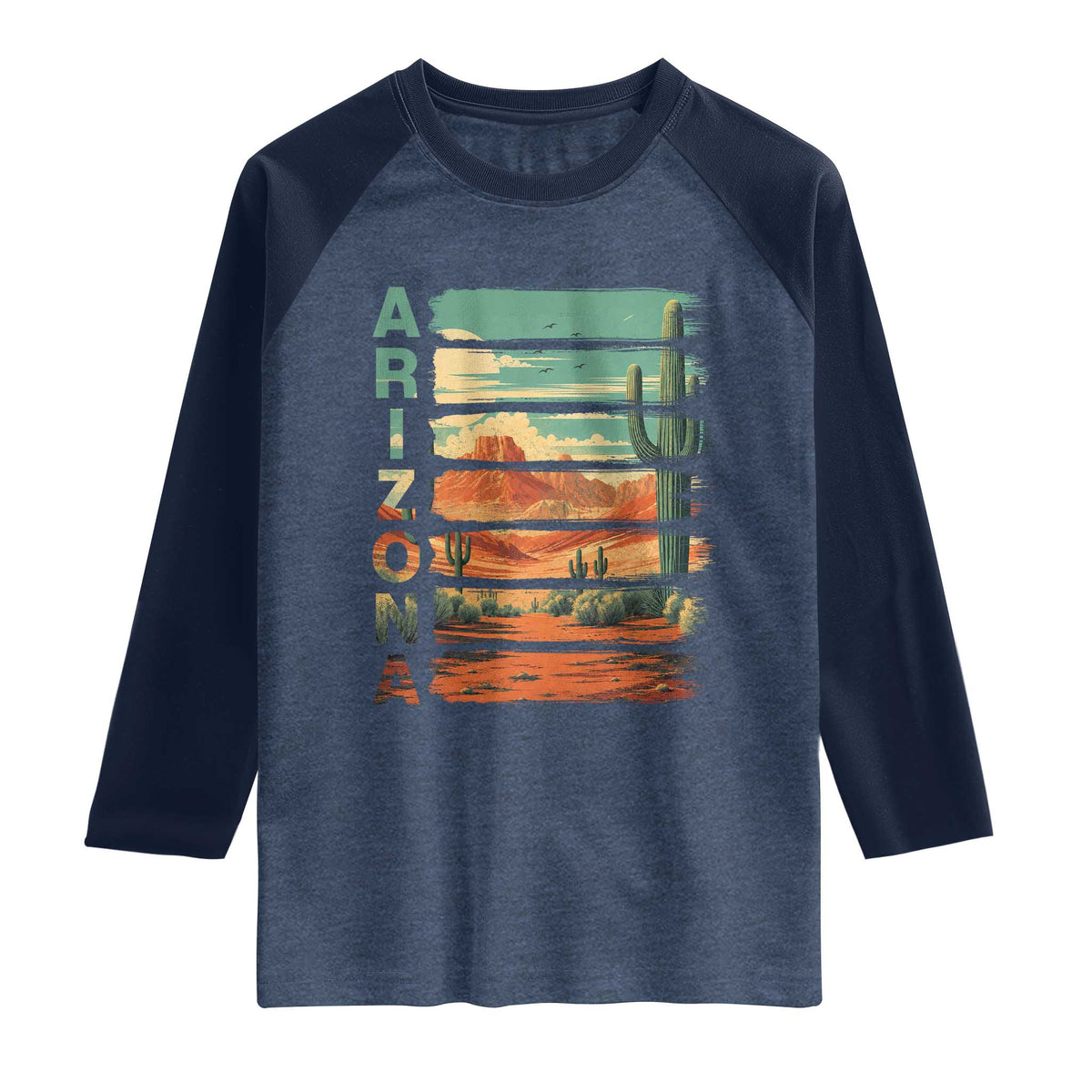 Arizona Desert Cactus Saguaro National Park Retro Raglan Shirt