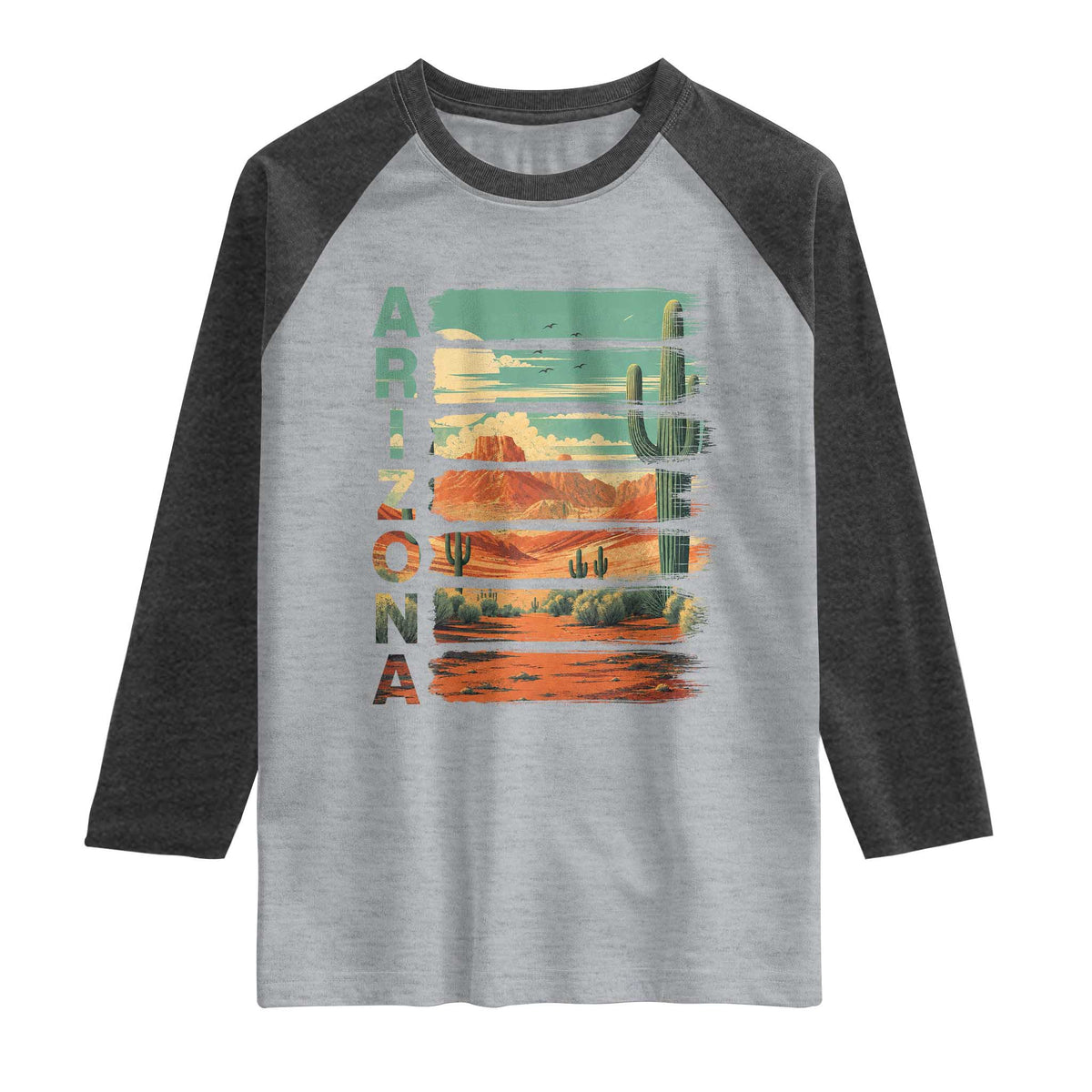 Arizona Desert Cactus Saguaro National Park Retro Raglan Shirt