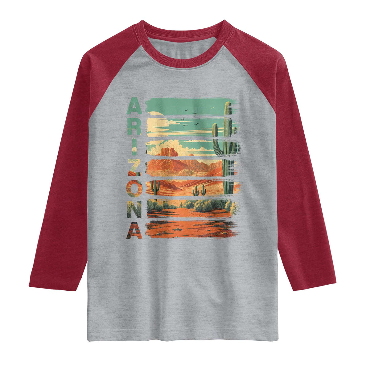 Arizona Desert Cactus Saguaro National Park Retro Raglan Shirt