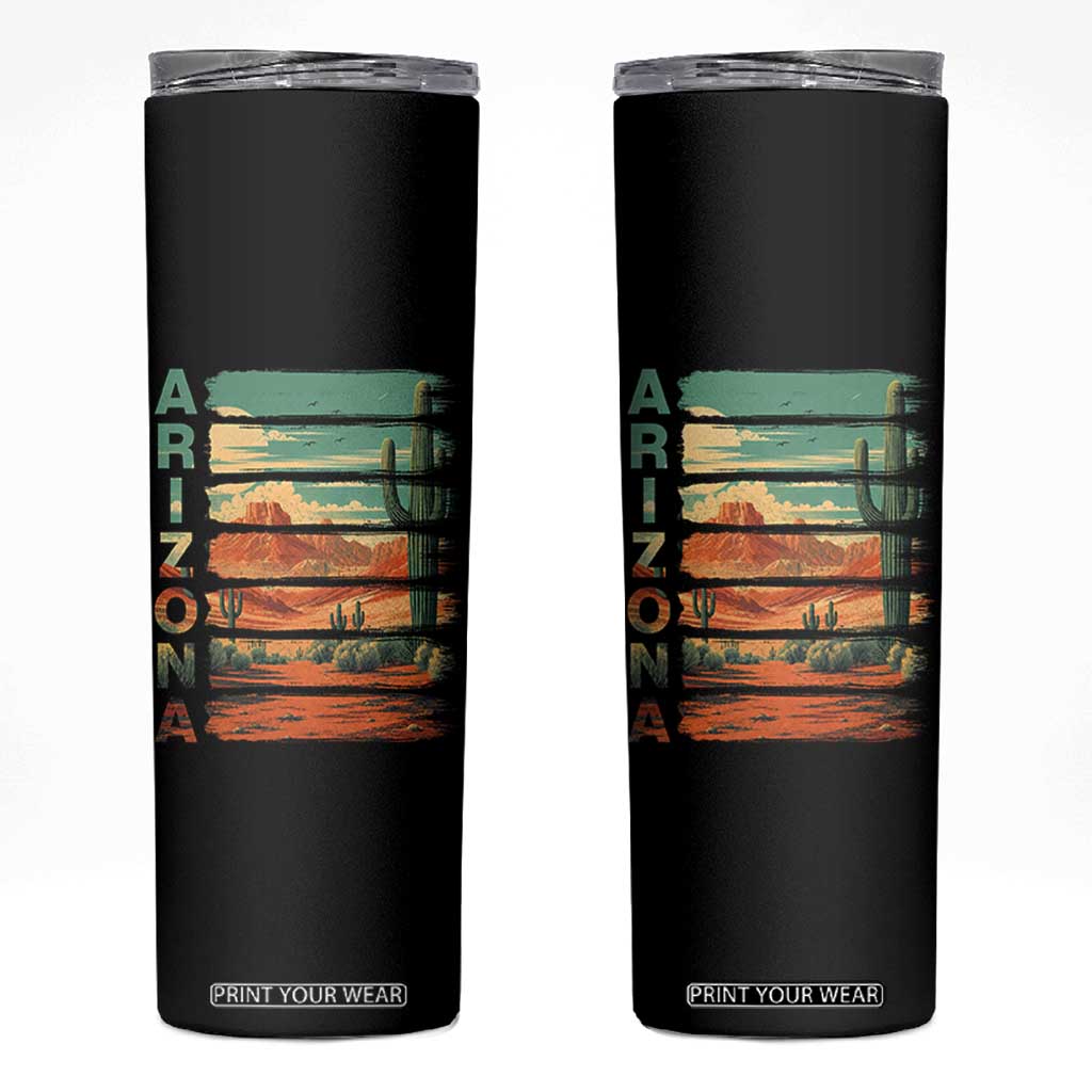 Arizona Desert Cactus Saguaro National Park Retro Skinny Tumbler TS14 Black Print Your Wear