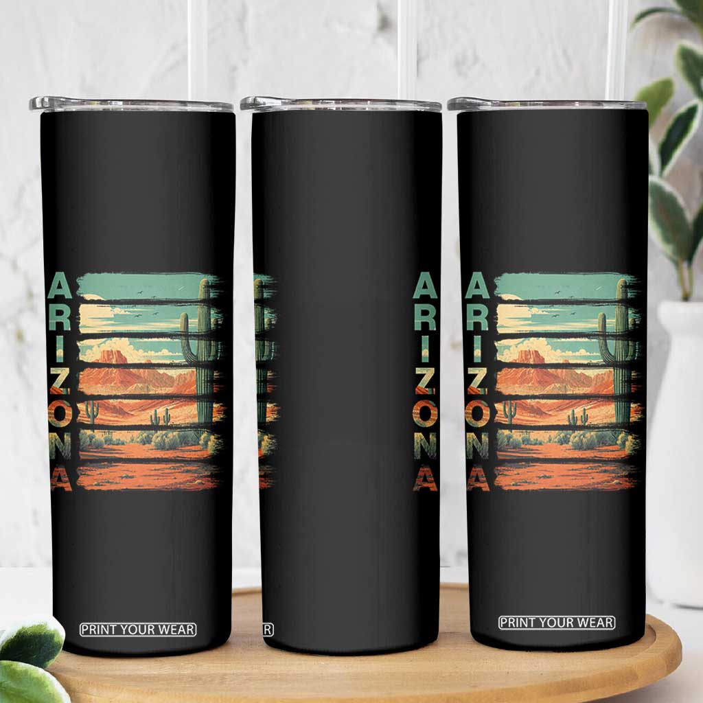 Arizona Desert Cactus Saguaro National Park Retro Skinny Tumbler