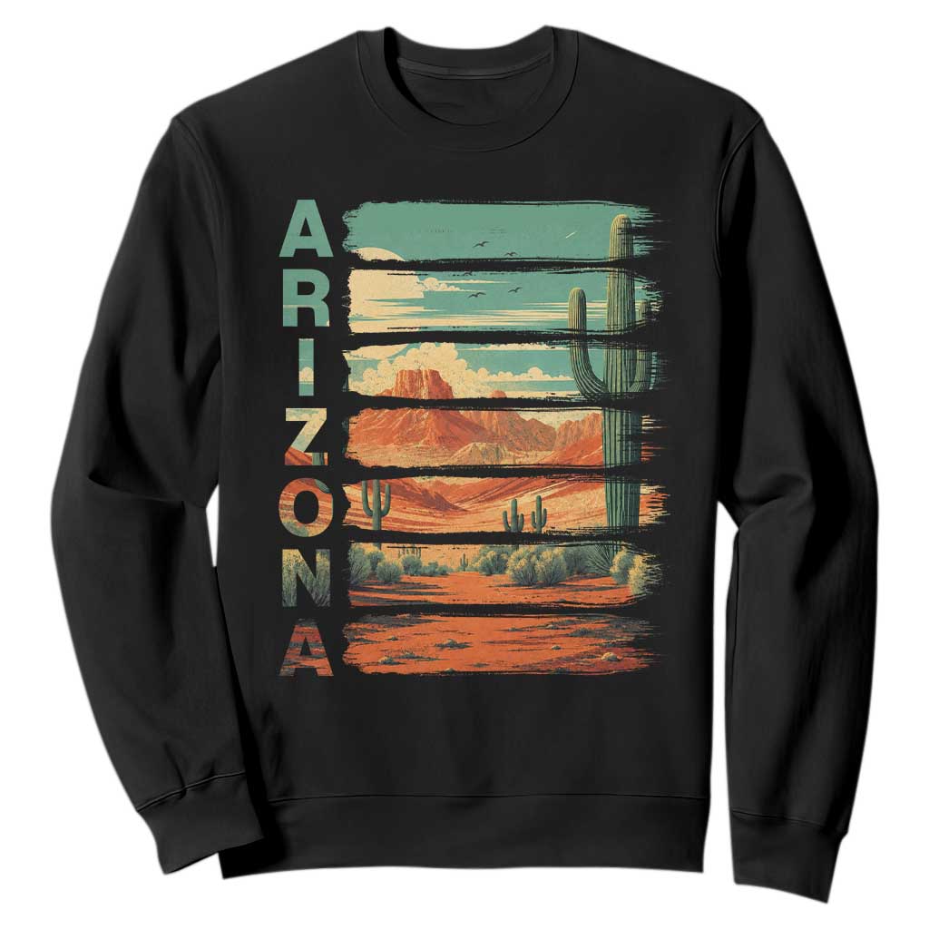 Arizona Desert Cactus Saguaro National Park Retro Sweatshirt TS14 Black Print Your Wear