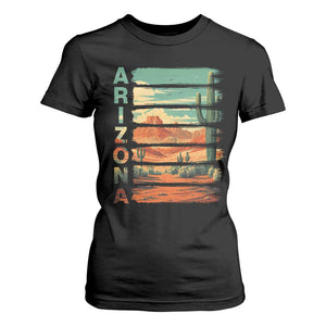 Arizona Desert Cactus Saguaro National Park Retro T Shirt For Women