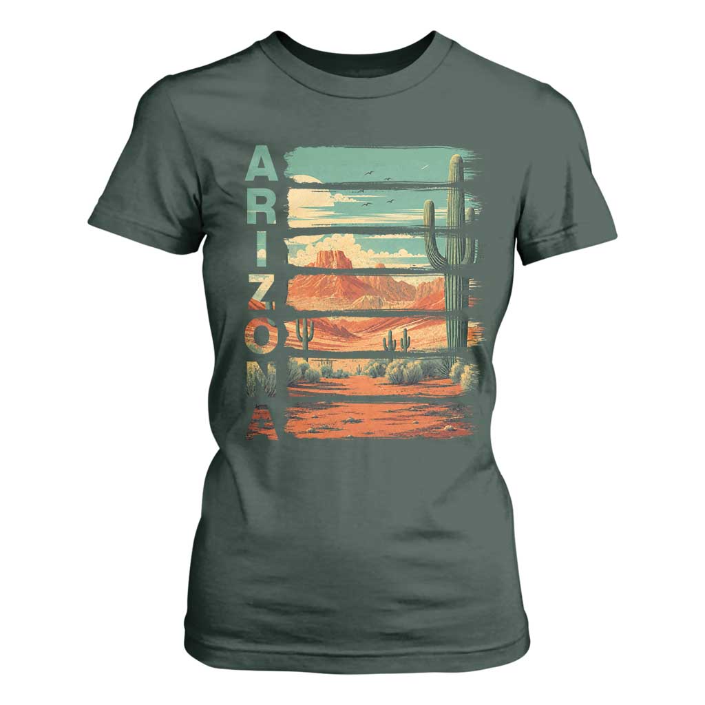Arizona Desert Cactus Saguaro National Park Retro T Shirt For Women