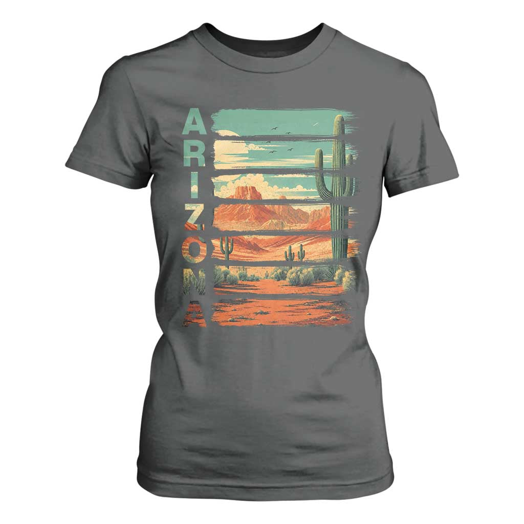 Arizona Desert Cactus Saguaro National Park Retro T Shirt For Women