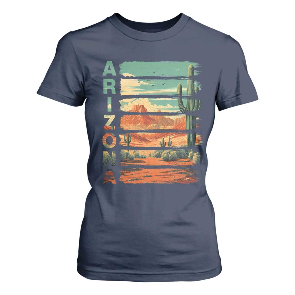 Arizona Desert Cactus Saguaro National Park Retro T Shirt For Women
