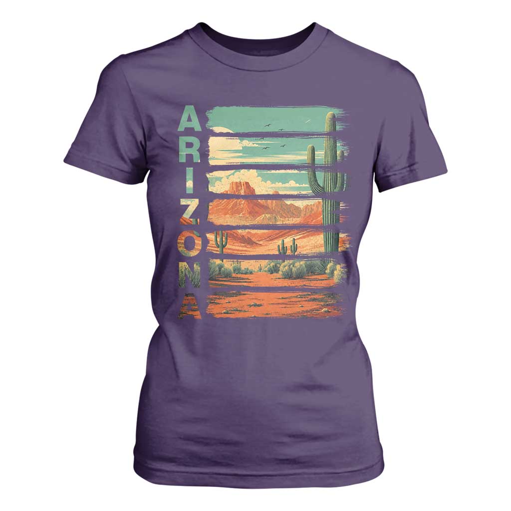 Arizona Desert Cactus Saguaro National Park Retro T Shirt For Women
