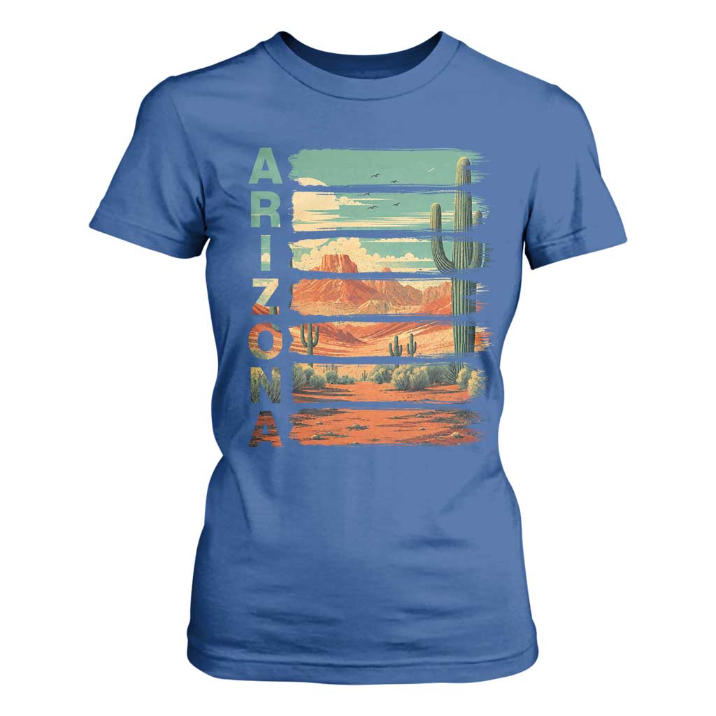 Arizona Desert Cactus Saguaro National Park Retro T Shirt For Women