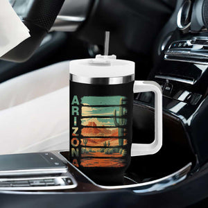 Arizona Desert Cactus Saguaro National Park Retro Tumbler With Handle
