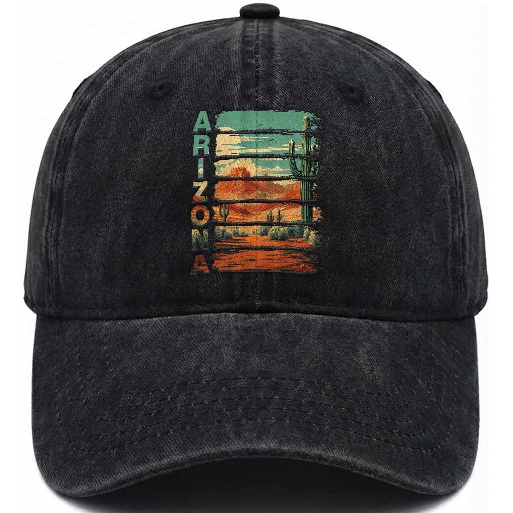 Arizona Desert Cactus Saguaro National Park Retro Washed Cotton Baseball Cap TS14 Print Your Wear
