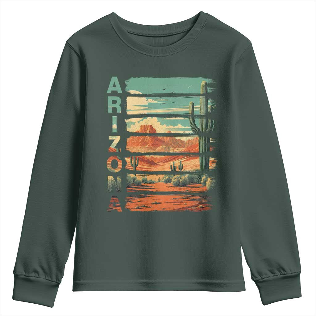 Arizona Desert Cactus Saguaro National Park Retro Youth Sweatshirt