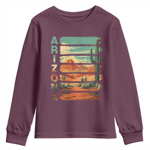 Arizona Desert Cactus Saguaro National Park Retro Youth Sweatshirt