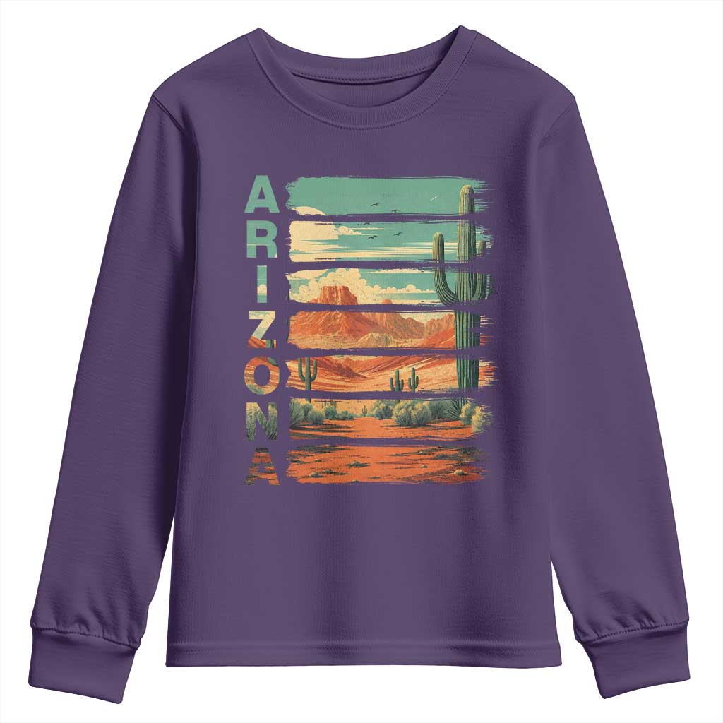 Arizona Desert Cactus Saguaro National Park Retro Youth Sweatshirt