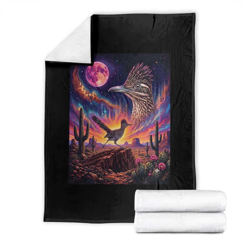 Arizona Roadrunner Vintage Desert Moon Retro Cactus Throw Blanket 90s Southwest Wildlife Bird Animal Lover TS14 Black Print Your Wear
