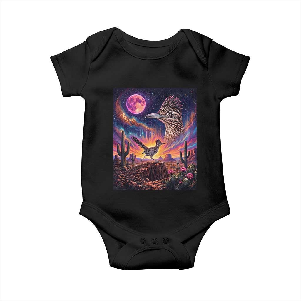 Arizona Roadrunner Vintage Desert Moon Retro Cactus Baby Onesie 90s Southwest Wildlife Bird Animal Lover TS14 Black Print Your Wear