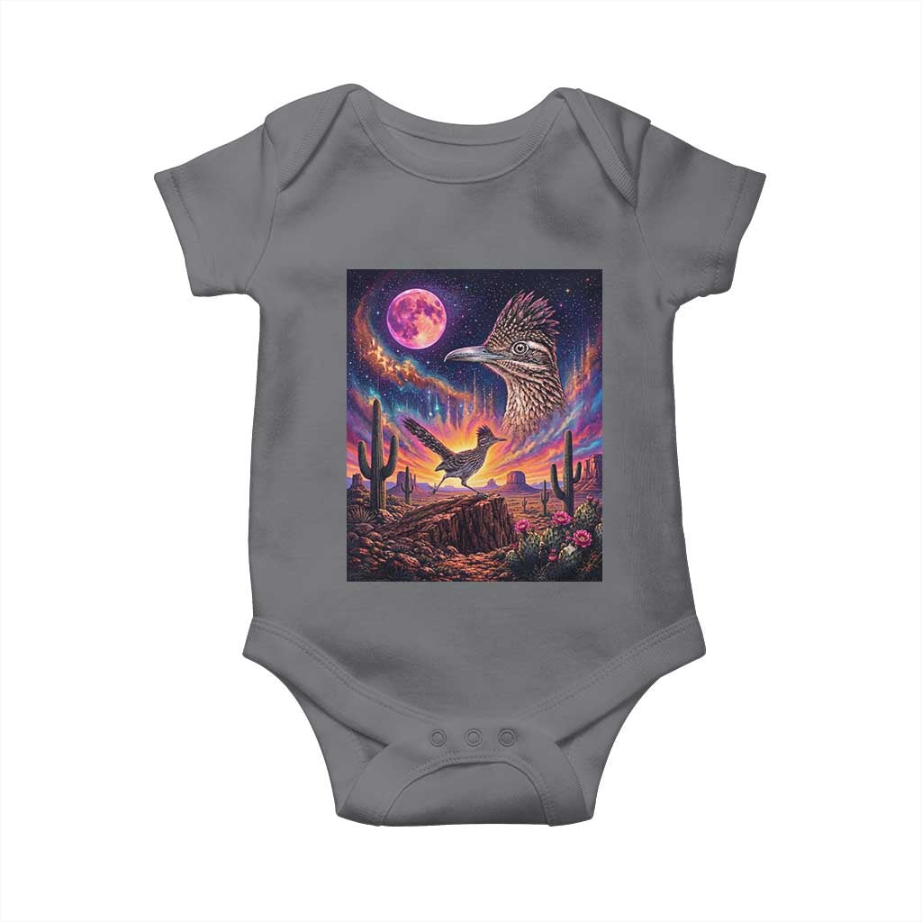 Arizona Roadrunner Vintage Desert Moon Retro Cactus Baby Onesie 90s Southwest Wildlife Bird Animal Lover