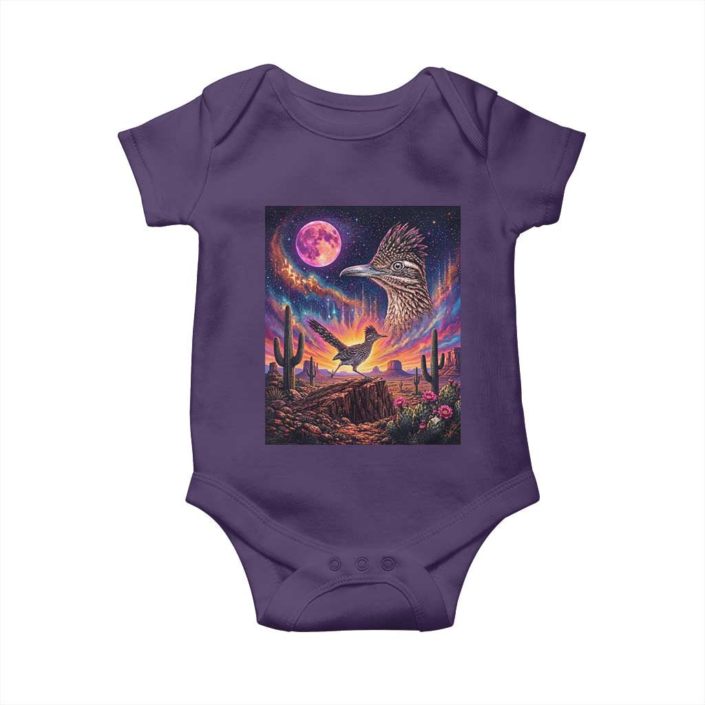 Arizona Roadrunner Vintage Desert Moon Retro Cactus Baby Onesie 90s Southwest Wildlife Bird Animal Lover