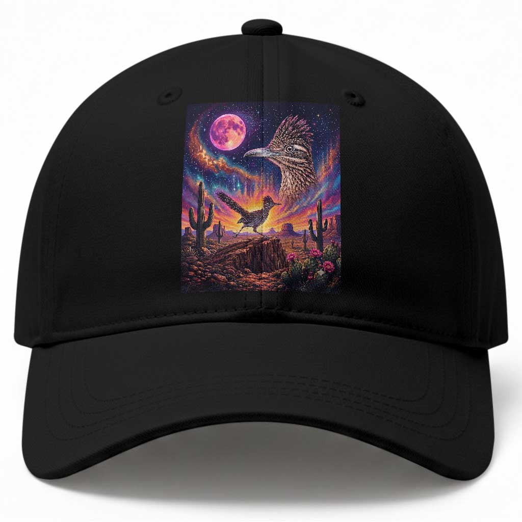 Arizona Roadrunner Vintage Desert Moon Retro Cactus Baseball Cap 90s Southwest Wildlife Bird Animal Lover TS14 Print Your Wear