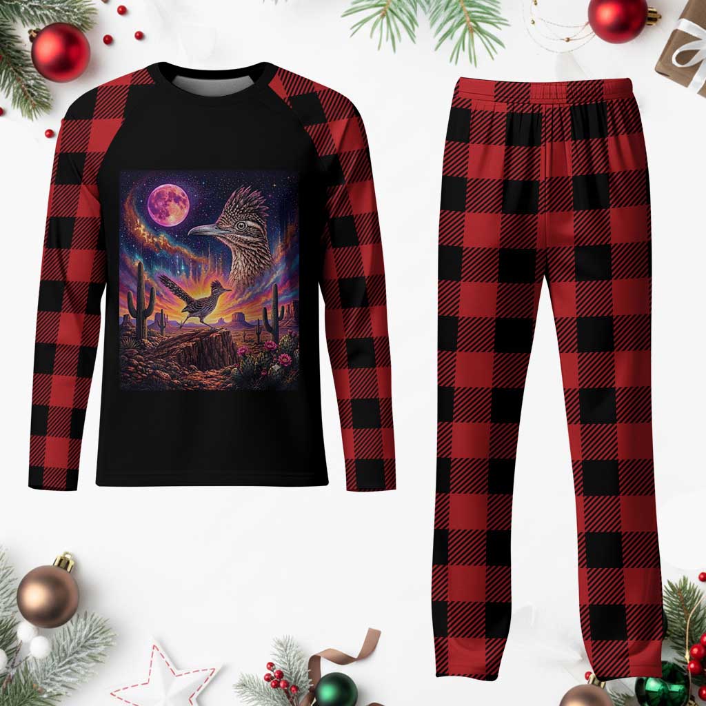 Arizona Roadrunner Vintage Desert Moon Retro Cactus Plaid Pajama Set 90s Southwest Wildlife Bird Animal Lover TS14 Buffalo Plaid Print Your Wear