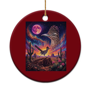Arizona Roadrunner Vintage Desert Moon Retro Cactus Ceramic Ornament 90s Southwest Wildlife Bird Animal Lover