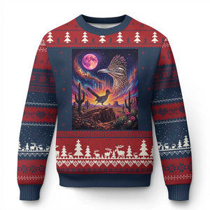 Arizona Roadrunner Vintage Desert Moon Retro Cactus Ugly Christmas Sweater 90s Southwest Wildlife Bird Animal Lover