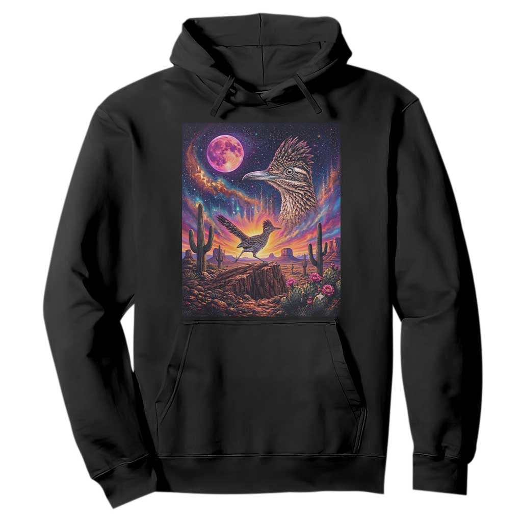 Arizona Roadrunner Vintage Desert Moon Retro Cactus Hoodie 90s Southwest Wildlife Bird Animal Lover TS14 Black Print Your Wear