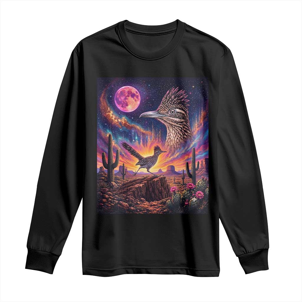 Arizona Roadrunner Vintage Desert Moon Retro Cactus Long Sleeve Shirt 90s Southwest Wildlife Bird Animal Lover TS14 Black Print Your Wear