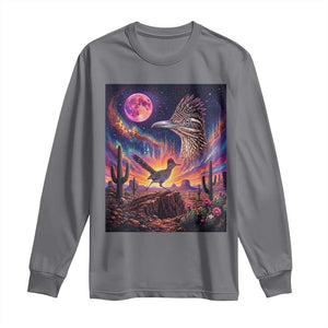 Arizona Roadrunner Vintage Desert Moon Retro Cactus Long Sleeve Shirt 90s Southwest Wildlife Bird Animal Lover