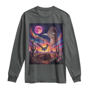 Arizona Roadrunner Vintage Desert Moon Retro Cactus Long Sleeve Shirt 90s Southwest Wildlife Bird Animal Lover