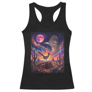 Arizona Roadrunner Vintage Desert Moon Retro Cactus Racerback Tank Top 90s Southwest Wildlife Bird Animal Lover