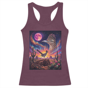 Arizona Roadrunner Vintage Desert Moon Retro Cactus Racerback Tank Top 90s Southwest Wildlife Bird Animal Lover
