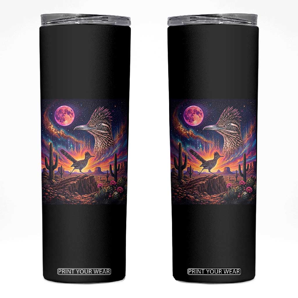 Arizona Roadrunner Vintage Desert Moon Retro Cactus Skinny Tumbler 90s Southwest Wildlife Bird Animal Lover TS14 Black Print Your Wear