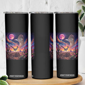 Arizona Roadrunner Vintage Desert Moon Retro Cactus Skinny Tumbler 90s Southwest Wildlife Bird Animal Lover