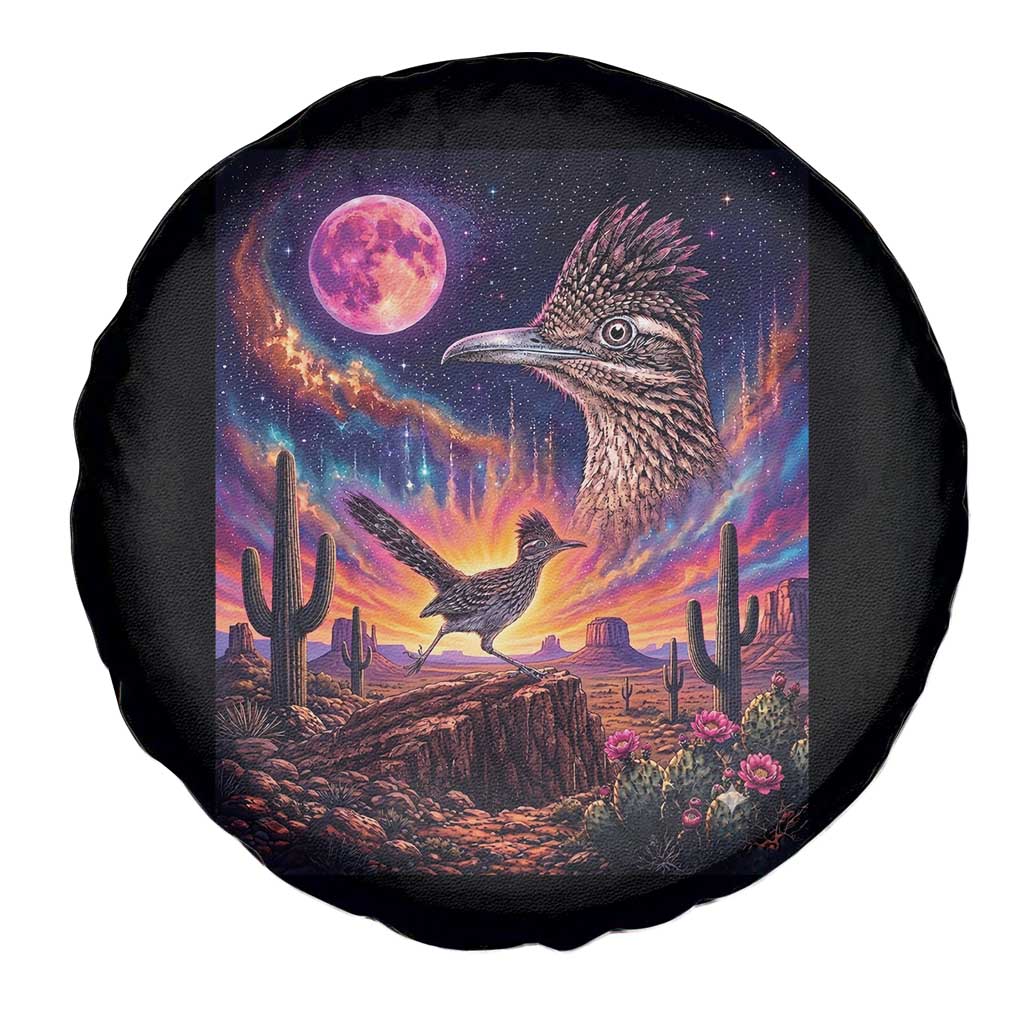 Arizona Roadrunner Vintage Desert Moon Retro Cactus Spare Tire Cover 90s Southwest Wildlife Bird Animal Lover