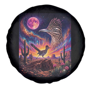 Arizona Roadrunner Vintage Desert Moon Retro Cactus Spare Tire Cover 90s Southwest Wildlife Bird Animal Lover