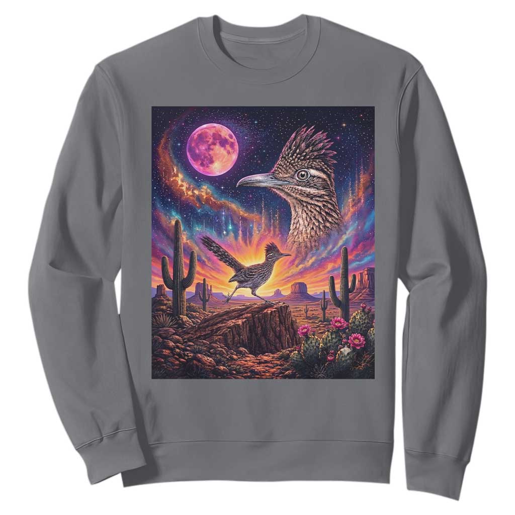 Arizona Roadrunner Vintage Desert Moon Retro Cactus Sweatshirt 90s Southwest Wildlife Bird Animal Lover