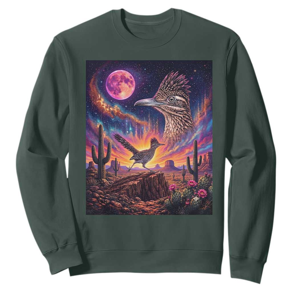 Arizona Roadrunner Vintage Desert Moon Retro Cactus Sweatshirt 90s Southwest Wildlife Bird Animal Lover