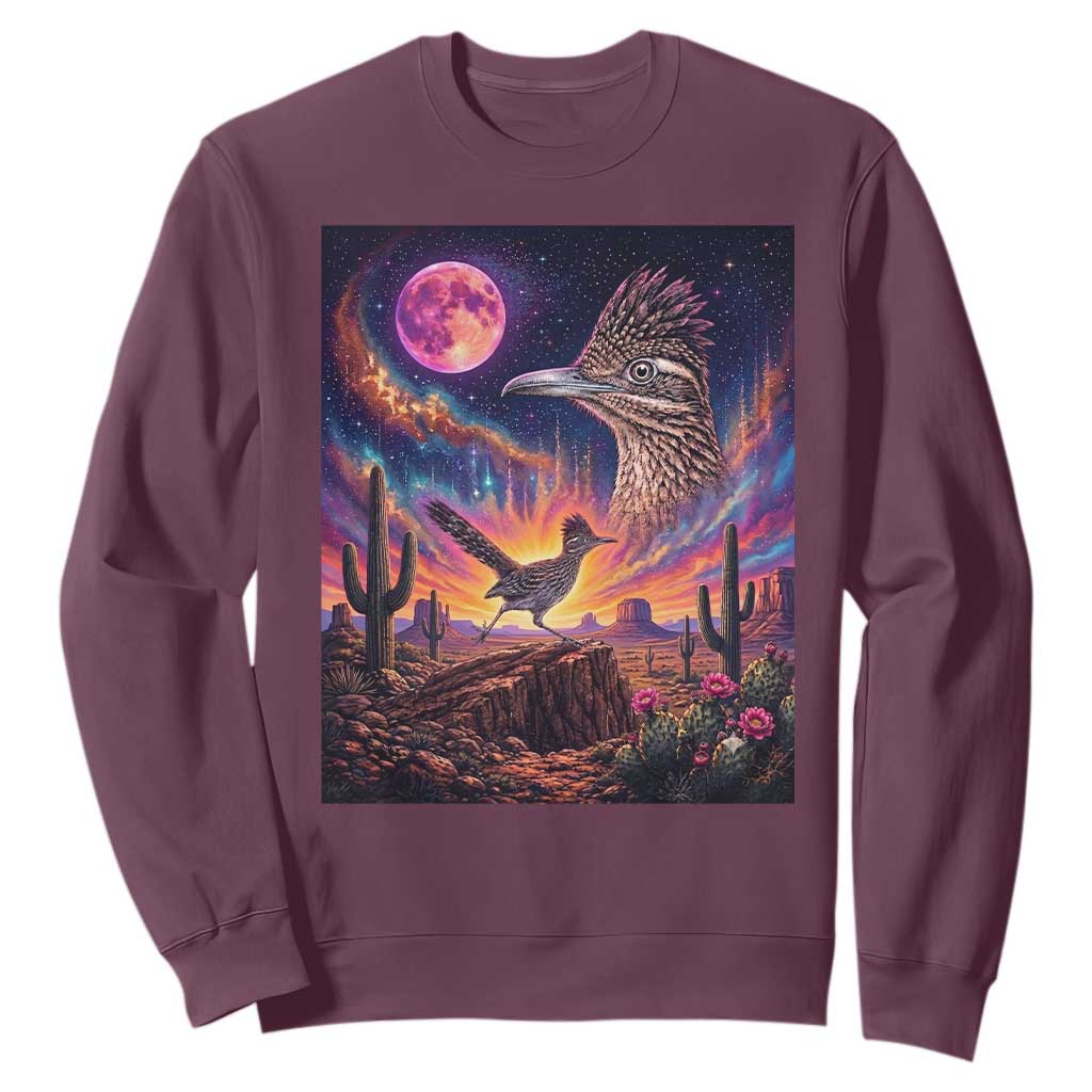 Arizona Roadrunner Vintage Desert Moon Retro Cactus Sweatshirt 90s Southwest Wildlife Bird Animal Lover