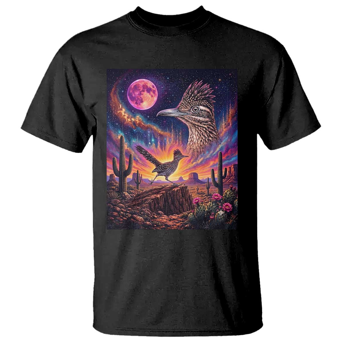 Arizona Roadrunner Vintage Desert Moon Retro Cactus T Shirt 90s Southwest Wildlife Bird Animal Lover
