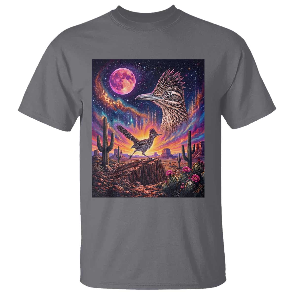Arizona Roadrunner Vintage Desert Moon Retro Cactus T Shirt 90s Southwest Wildlife Bird Animal Lover
