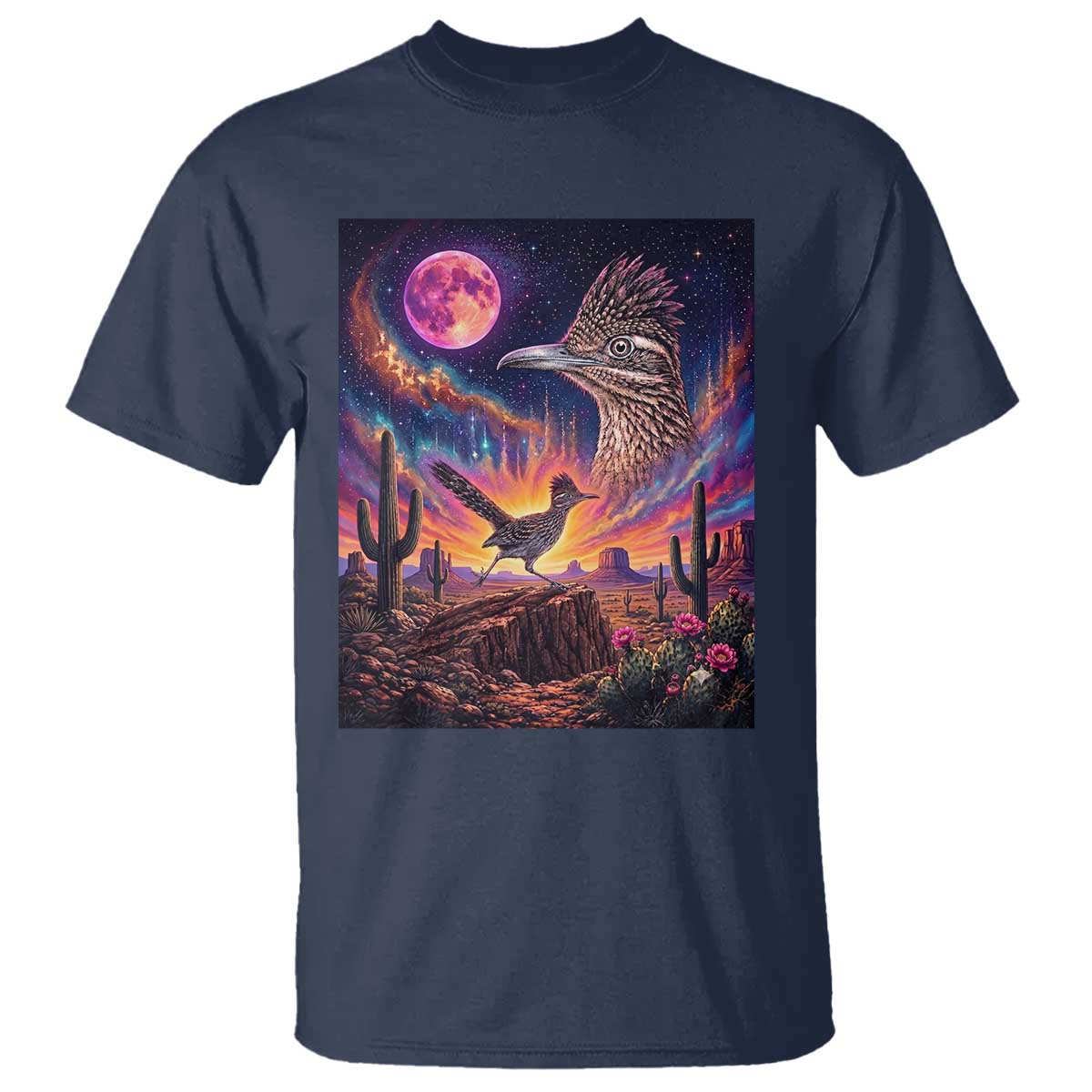 Arizona Roadrunner Vintage Desert Moon Retro Cactus T Shirt 90s Southwest Wildlife Bird Animal Lover