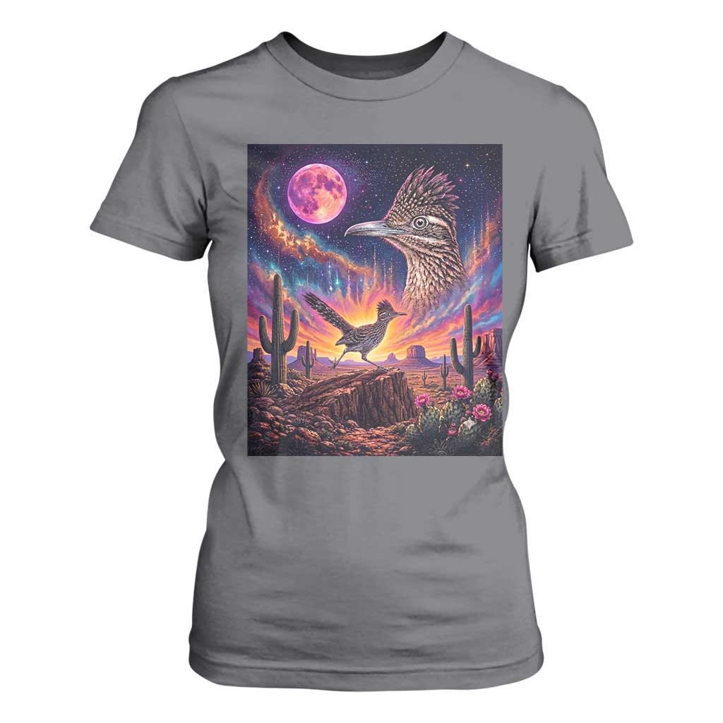 Arizona Roadrunner Vintage Desert Moon Retro Cactus T Shirt For Women 90s Southwest Wildlife Bird Animal Lover