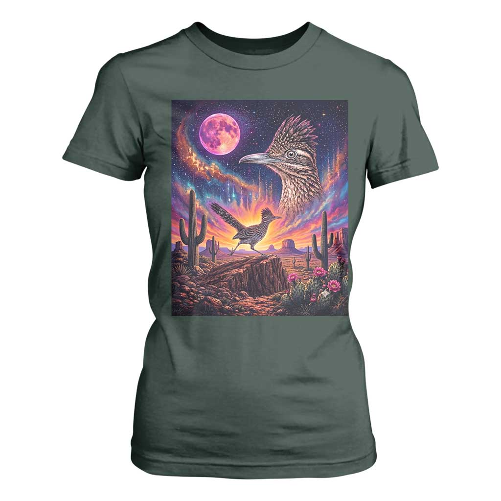 Arizona Roadrunner Vintage Desert Moon Retro Cactus T Shirt For Women 90s Southwest Wildlife Bird Animal Lover