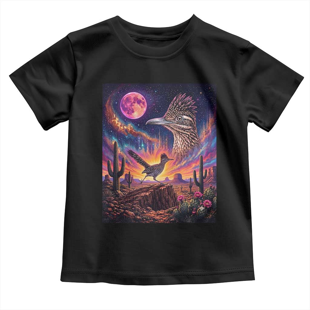 Arizona Roadrunner Vintage Desert Moon Retro Cactus Toddler T Shirt 90s Southwest Wildlife Bird Animal Lover TS14 Black Print Your Wear