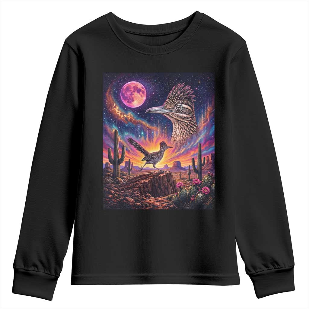 Arizona Roadrunner Vintage Desert Moon Retro Cactus Youth Sweatshirt 90s Southwest Wildlife Bird Animal Lover TS14 Black Print Your Wear