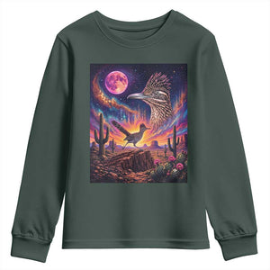 Arizona Roadrunner Vintage Desert Moon Retro Cactus Youth Sweatshirt 90s Southwest Wildlife Bird Animal Lover