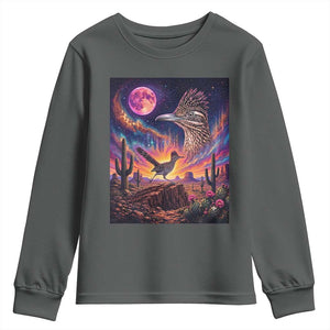 Arizona Roadrunner Vintage Desert Moon Retro Cactus Youth Sweatshirt 90s Southwest Wildlife Bird Animal Lover