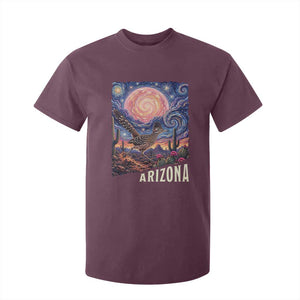 Arizona Roadrunner Vintage Desert Moon Retro Cactus T Shirt For Kid Southwest Wildlife Bird Starry Night Style