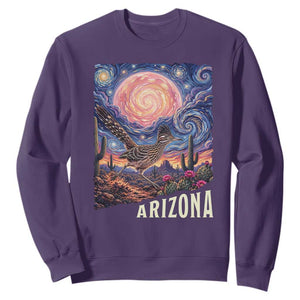 Arizona Roadrunner Vintage Desert Moon Retro Cactus Sweatshirt Southwest Wildlife Bird Starry Night Style